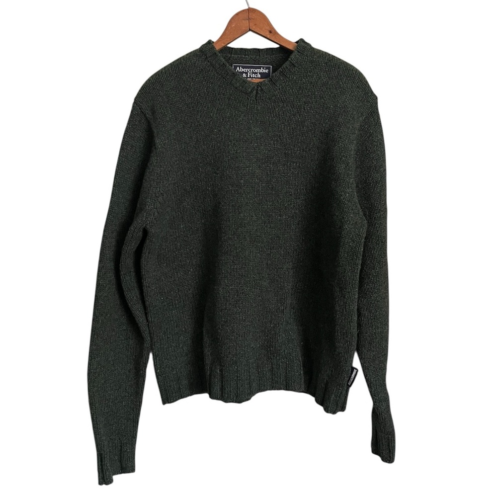 Men’s Abercrombie & Fitch 100% wool sweater large green